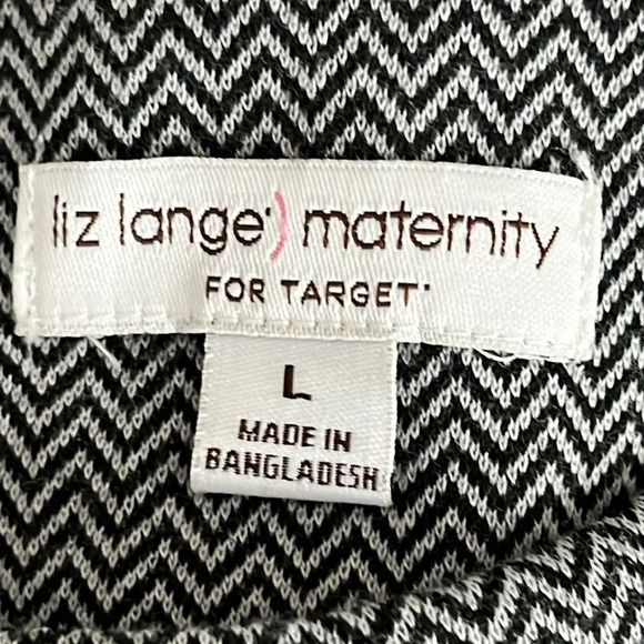 Liz Lange Maternity For Target Chevron Knee Length Dress Belted - Size Large - Picture 4 of 6